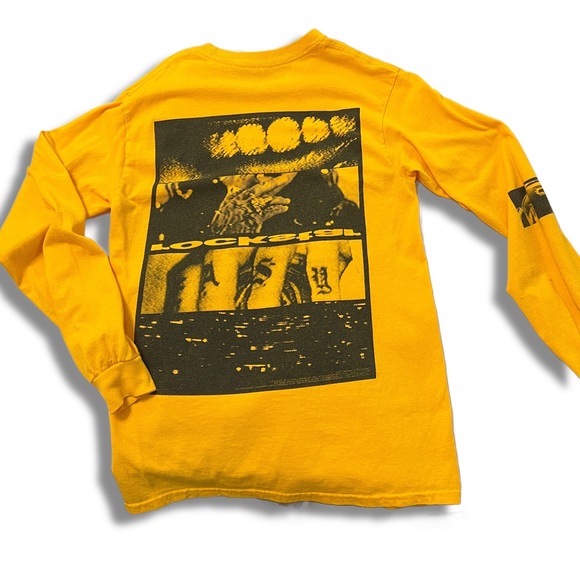 Post malone rockstar tshirt yellow longsleeve size small - Picture 2 of 7